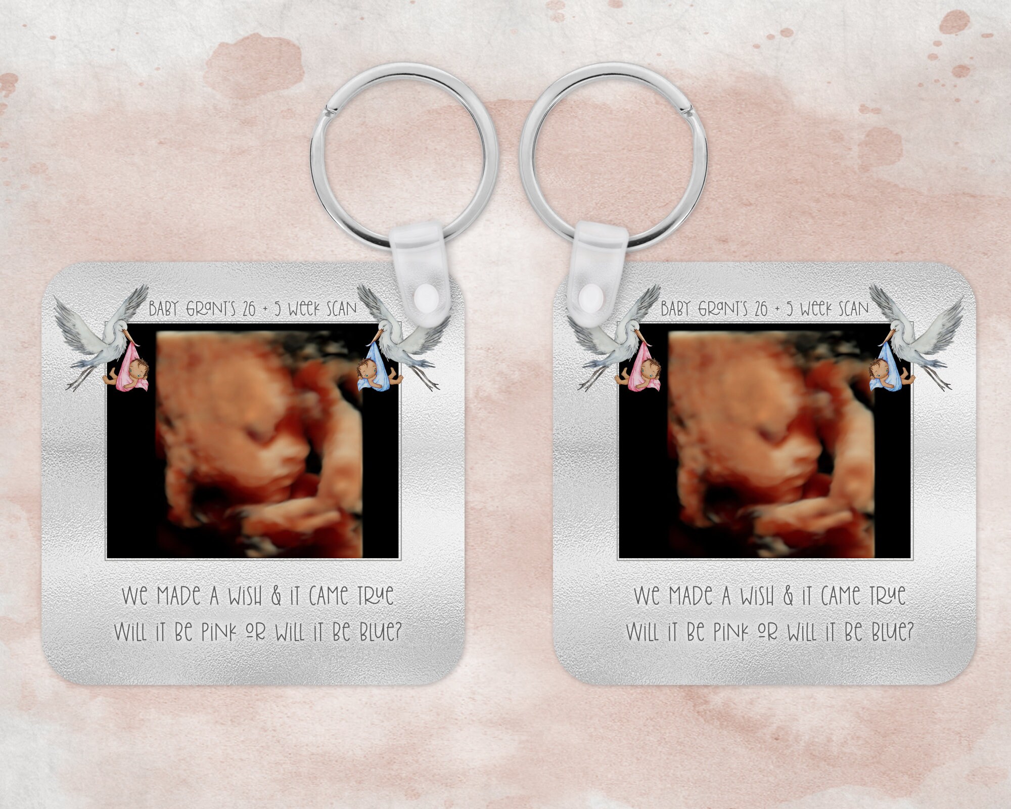 Personalised baby 2024 scan keyring