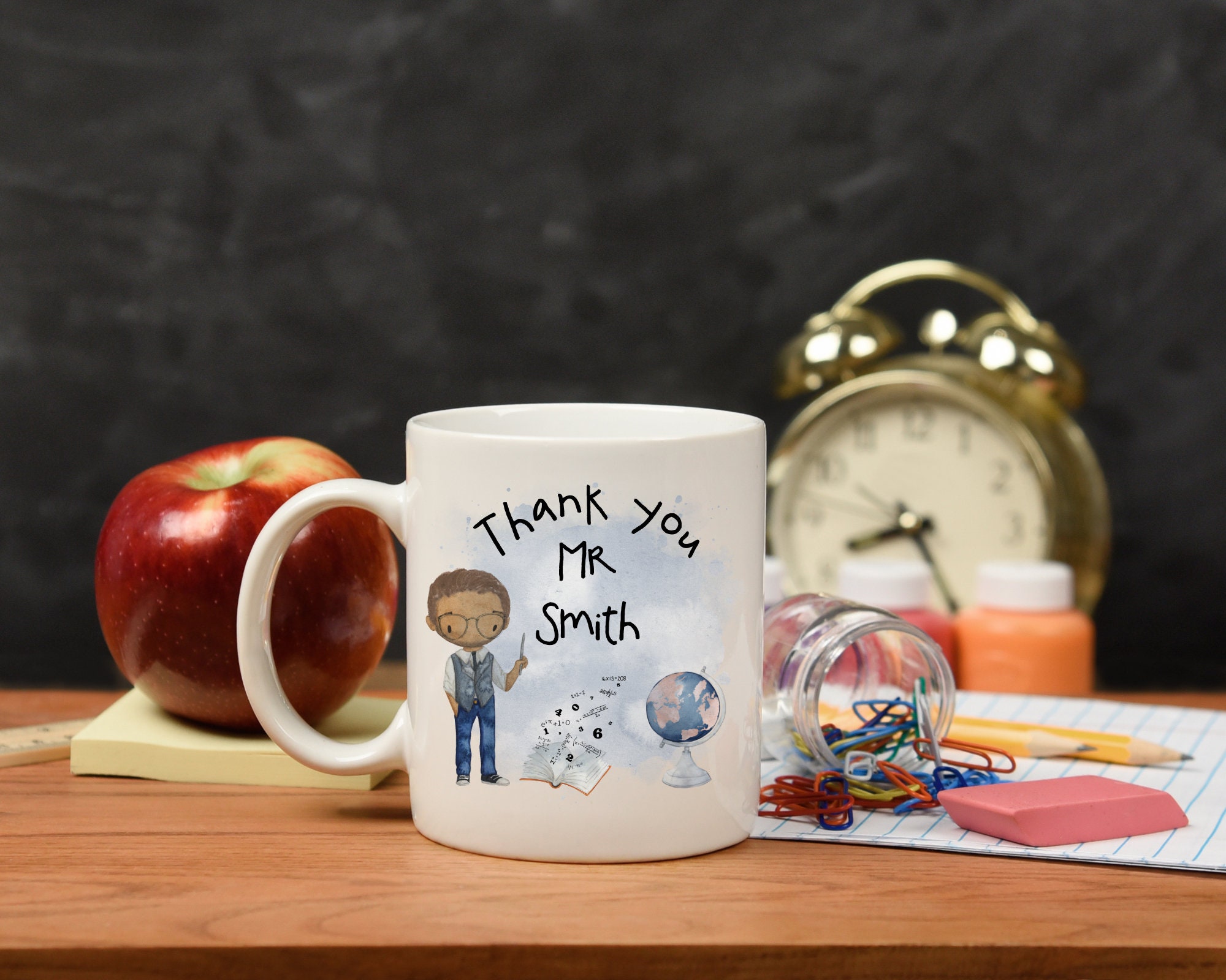 Personalised Thank You Teacher Mug Coaster Gift Set